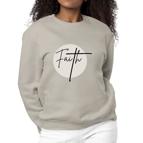 Womens Graphic Sweatshirt Faith - Christian Affirmation - Black
