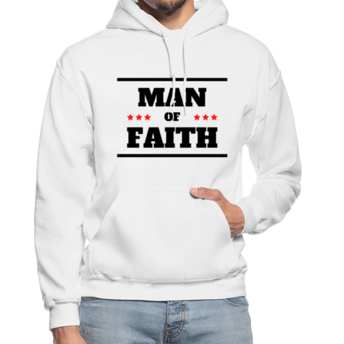Mens Hoodie - Pullover Hooded Sweatshirt - Graphic/man of Faith
