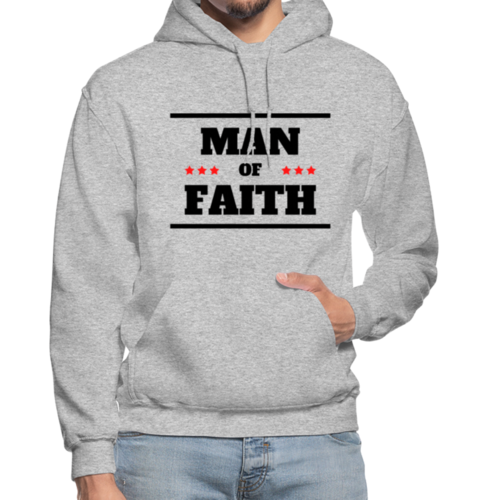 Mens Hoodie - Pullover Hooded Sweatshirt - Graphic/man of Faith