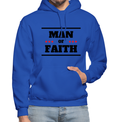 Mens Hoodie - Pullover Hooded Sweatshirt - Graphic/man of Faith