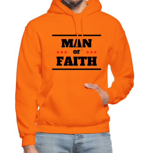 Mens Hoodie - Pullover Hooded Sweatshirt - Graphic/man of Faith