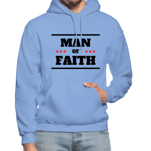 Mens Hoodie - Pullover Hooded Sweatshirt - Graphic/man of Faith