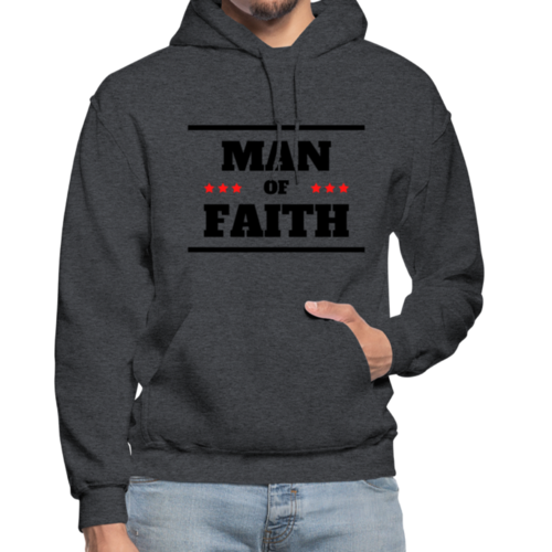 Mens Hoodie - Pullover Hooded Sweatshirt - Graphic/man of Faith