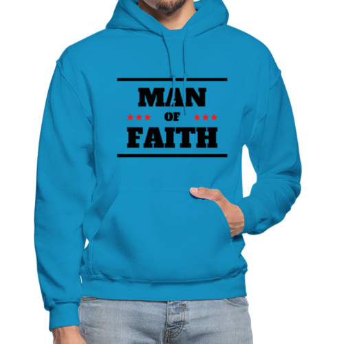 Mens Hoodie - Pullover Hooded Sweatshirt - Graphic/man of Faith