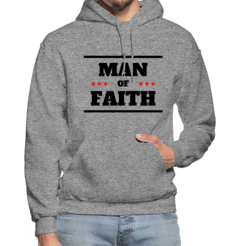 Mens Hoodie - Pullover Hooded Sweatshirt - Graphic/man of Faith