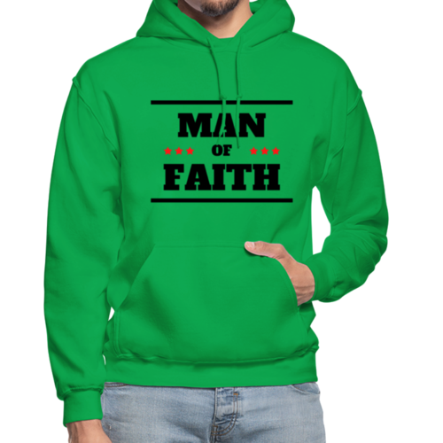 Mens Hoodie - Pullover Hooded Sweatshirt - Graphic/man of Faith