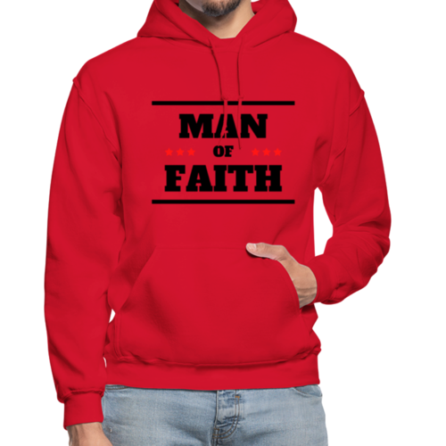 Mens Hoodie - Pullover Hooded Sweatshirt - Graphic/man of Faith