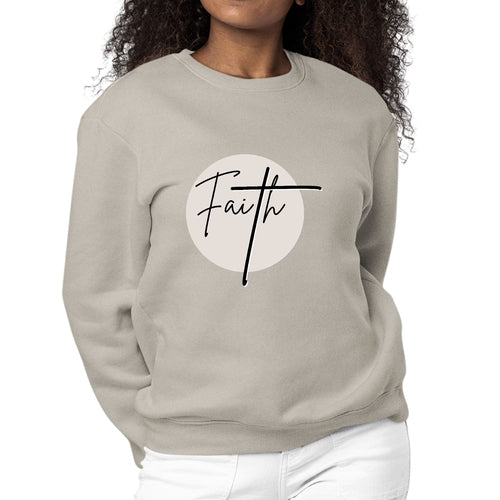 Womens Graphic Sweatshirt Faith - Christian Affirmation - Black