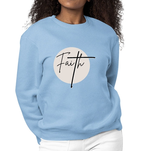 Womens Graphic Sweatshirt Faith - Christian Affirmation - Black
