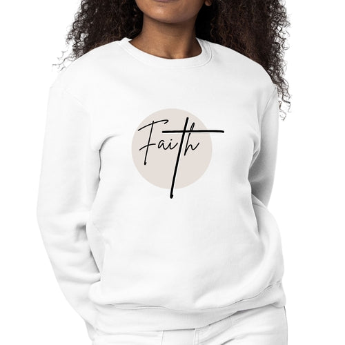 Womens Graphic Sweatshirt Faith - Christian Affirmation - Black