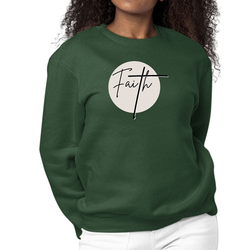 Womens Graphic Sweatshirt Faith - Christian Affirmation - Black