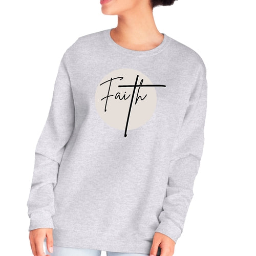Womens Graphic Sweatshirt Faith - Christian Affirmation - Black