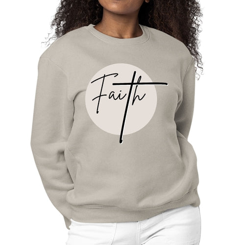 Womens Graphic Sweatshirt Faith - Christian Affirmation - Black
