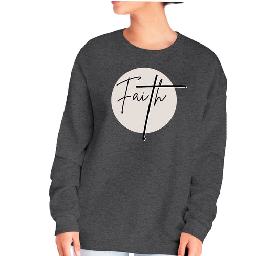 Womens Graphic Sweatshirt Faith - Christian Affirmation - Black