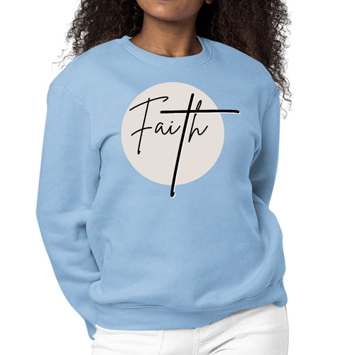 Womens Graphic Sweatshirt Faith - Christian Affirmation - Black