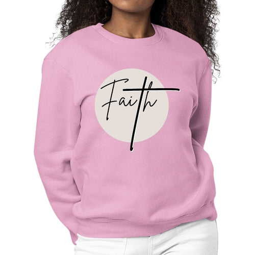 Womens Graphic Sweatshirt Faith - Christian Affirmation - Black
