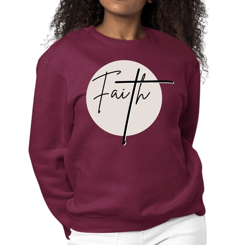 Womens Graphic Sweatshirt Faith - Christian Affirmation - Black