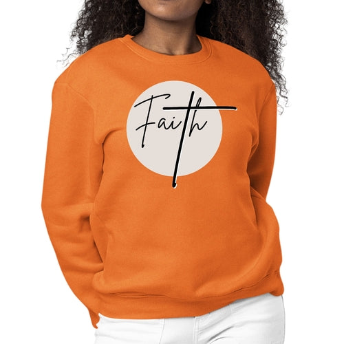 Womens Graphic Sweatshirt Faith - Christian Affirmation - Black