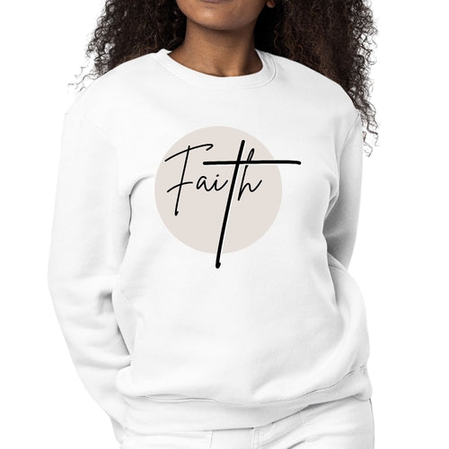 Womens Graphic Sweatshirt Faith - Christian Affirmation - Black